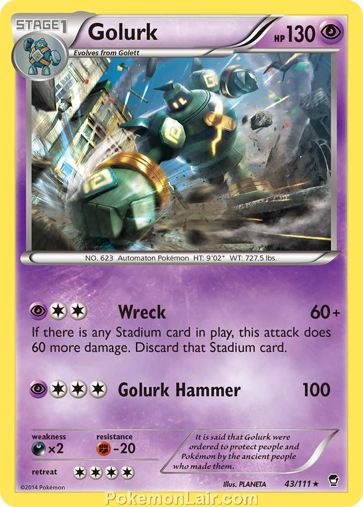 2014 Pokemon Trading Card Game Furious Fists Set – 43 Golurk