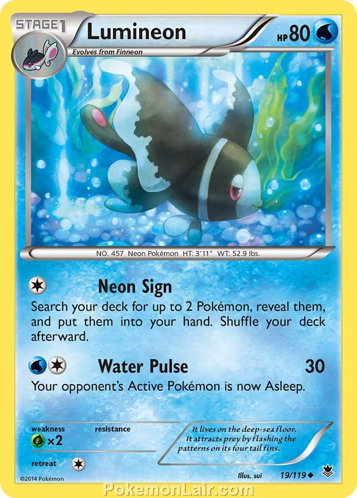 2014 Pokemon Trading Card Game Phantom Forces Price List – 19 Lumineon