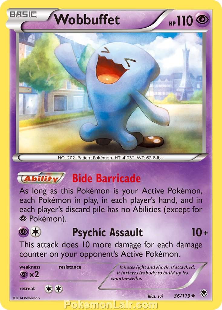 2014 Pokemon Trading Card Game Phantom Forces Price List – 36 Wobbuffet