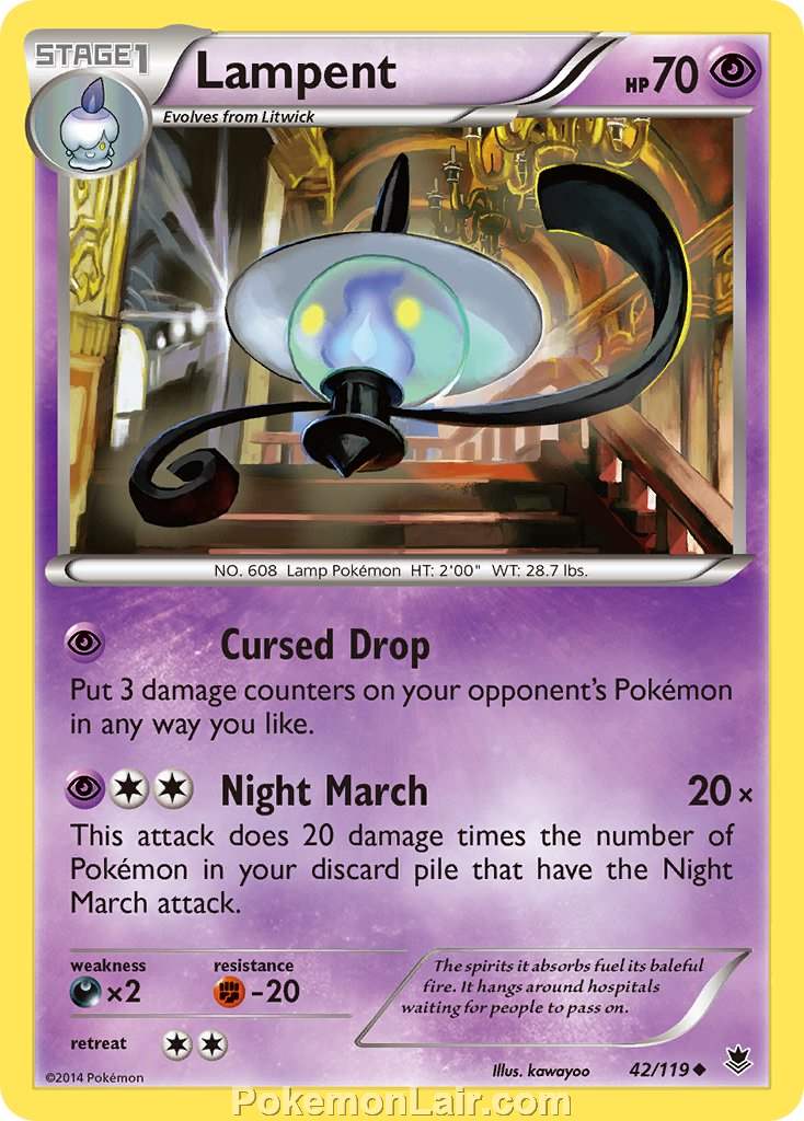 2014 Pokemon Trading Card Game Phantom Forces Price List – 42 Lampent