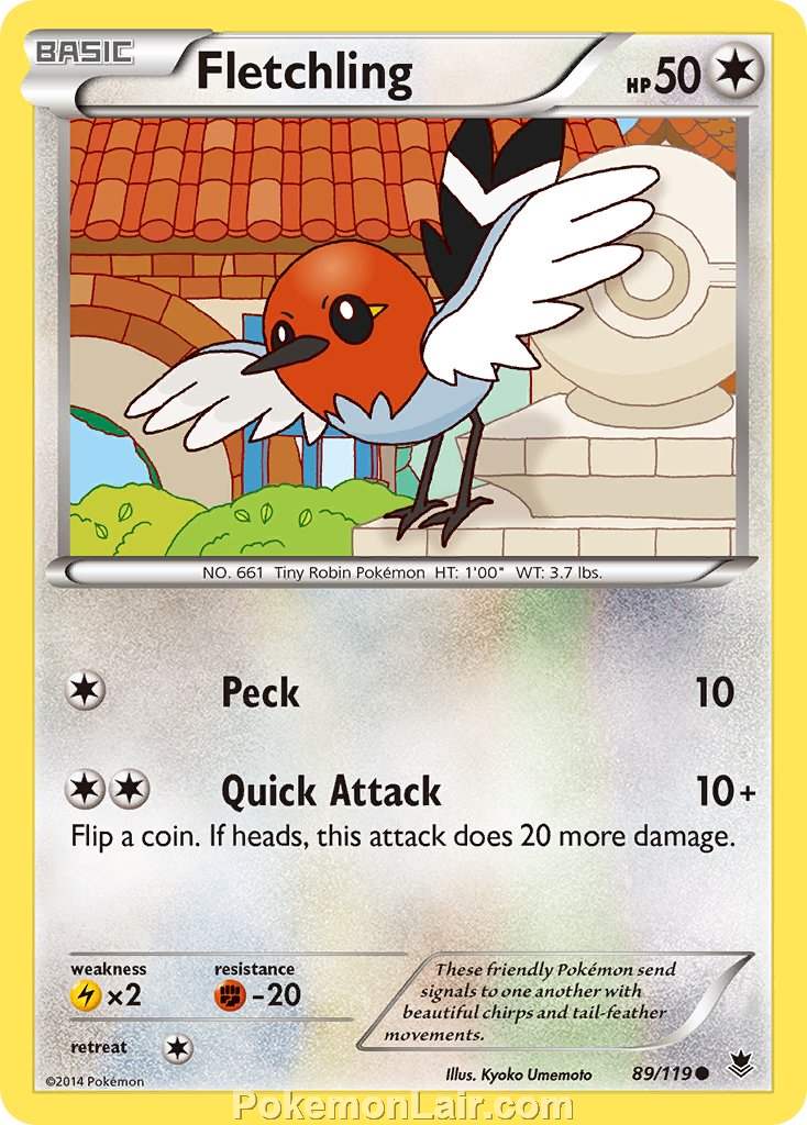 2014 Pokemon Trading Card Game Phantom Forces Price List – 89 Fletchling