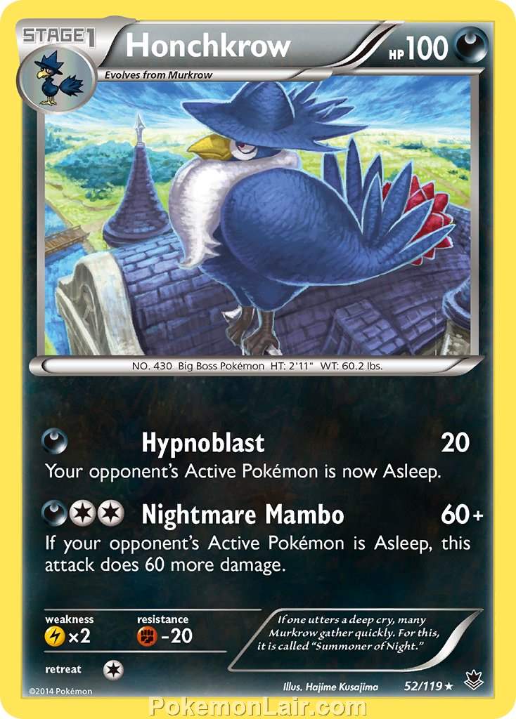 2014 Pokemon Trading Card Game Phantom Forces Set – 52 Honchkrow