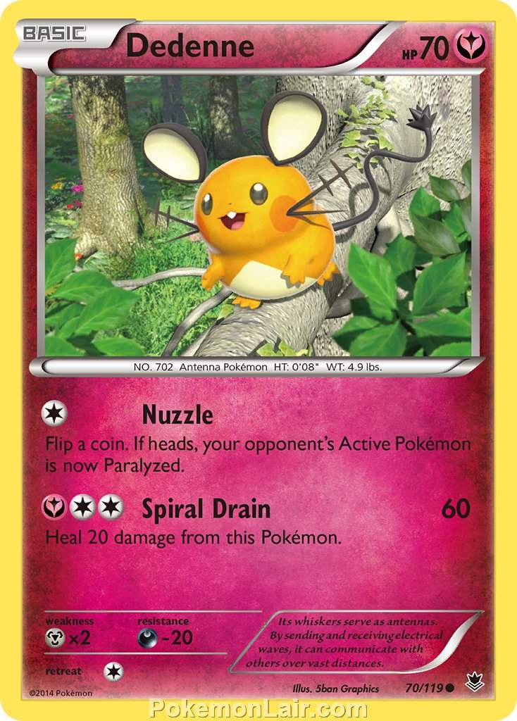 2014 Pokemon Trading Card Game Phantom Forces Set – 70 Dedenne