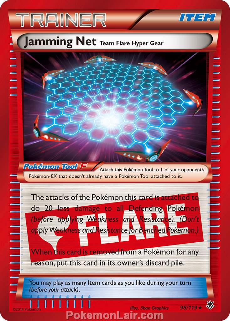 2014 Pokemon Trading Card Game Phantom Forces Set – 98 Jamming Net Team Flare Hyper Gear