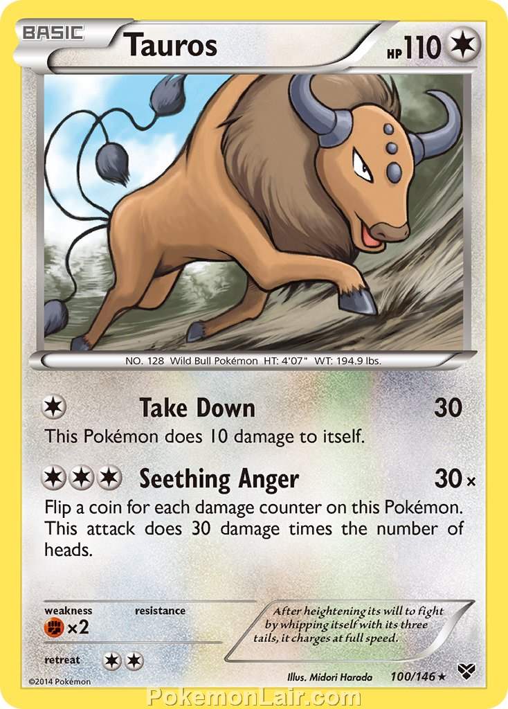 2014 Pokemon Trading Card Game XY Set – 100 Tauros