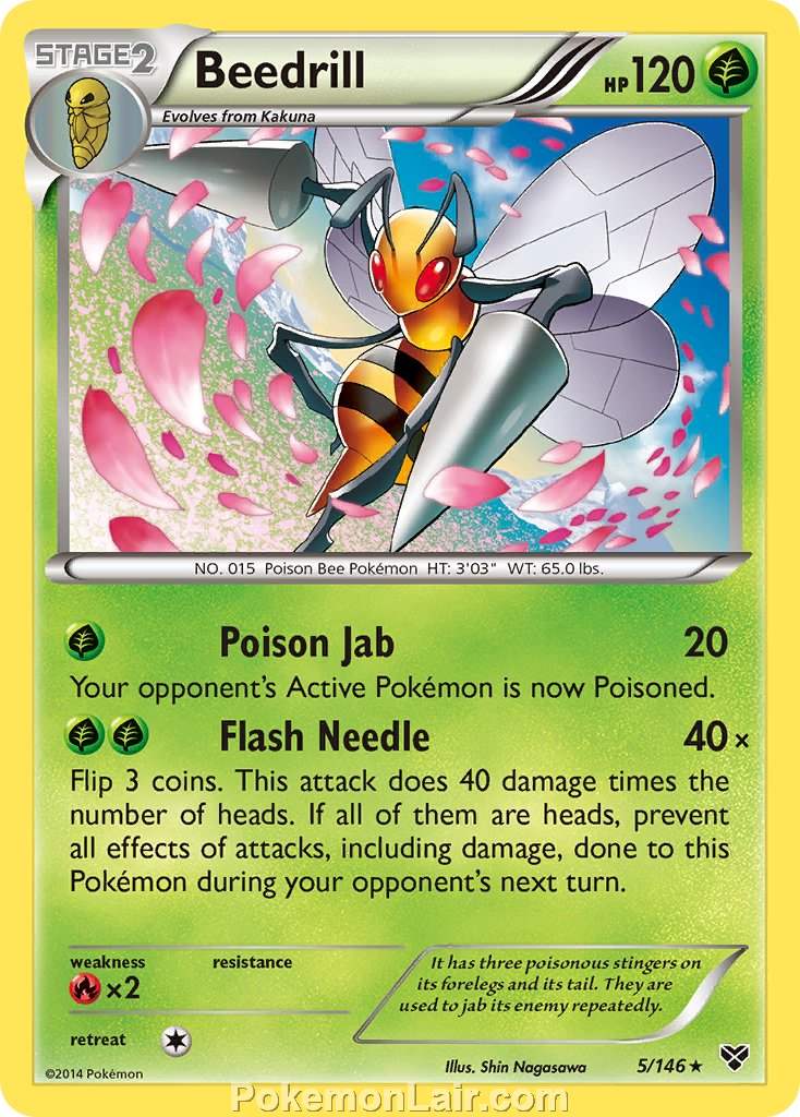 2014 Pokemon Trading Card Game XY Set – 5 Beedrill