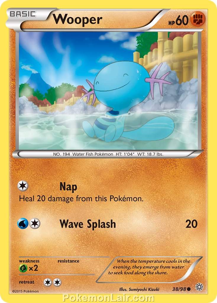 2015 Pokemon Trading Card Game Ancient Origins Price List – 38 Wooper