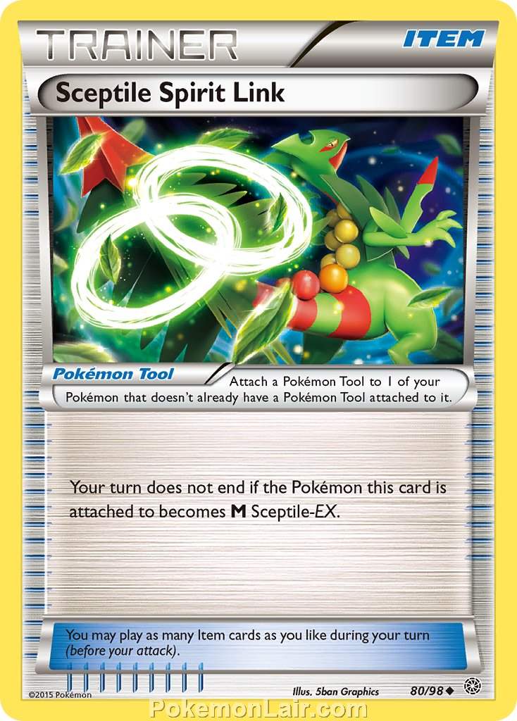 2015 Pokemon Trading Card Game Ancient Origins Price List – 80 Sceptile Spirit Link