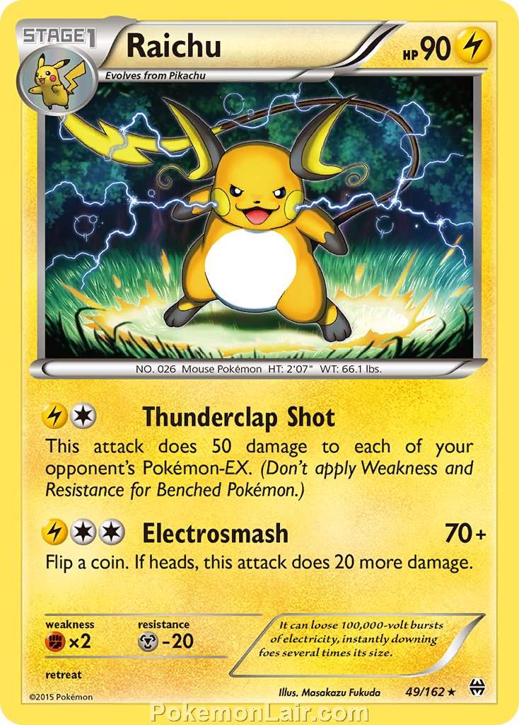 2015 Pokemon Trading Card Game BREAKthrough Price List – 49 Raichu