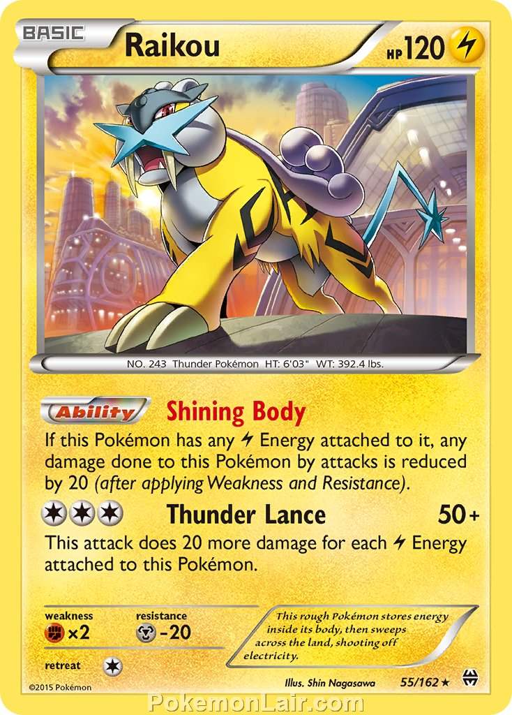 2015 Pokemon Trading Card Game BREAKthrough Price List – 55 Raikou