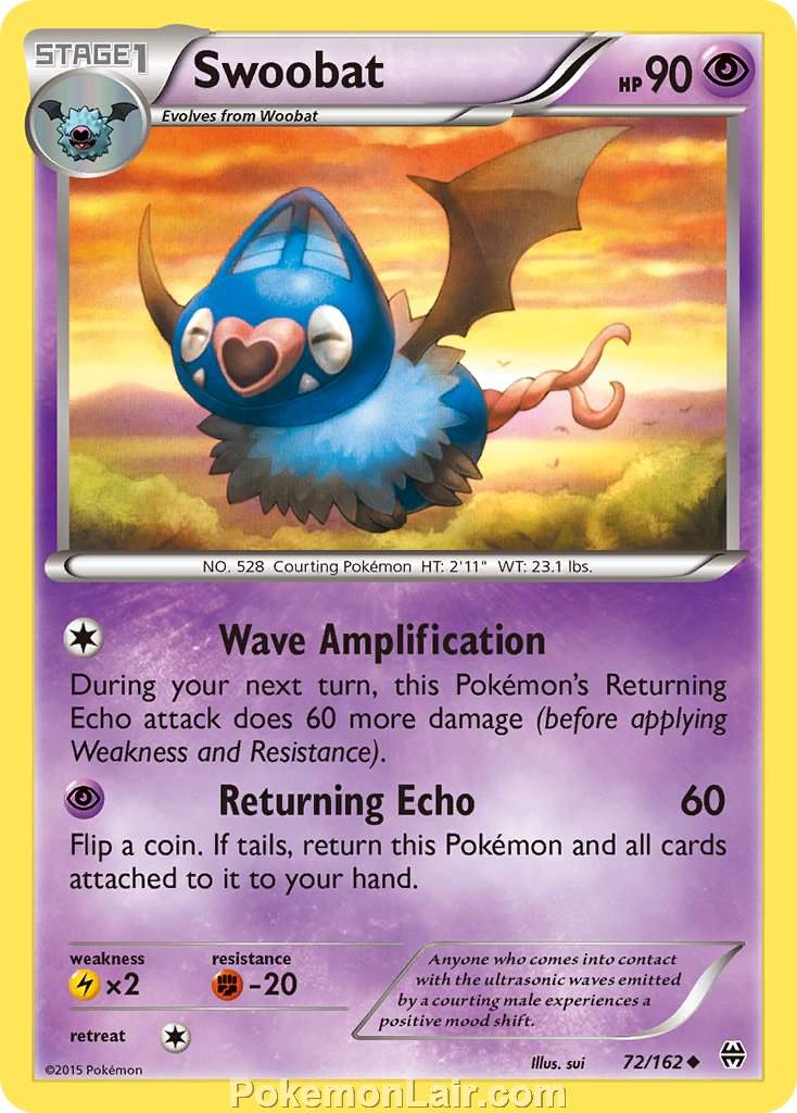 2015 Pokemon Trading Card Game BREAKthrough Price List – 72 Swoobat