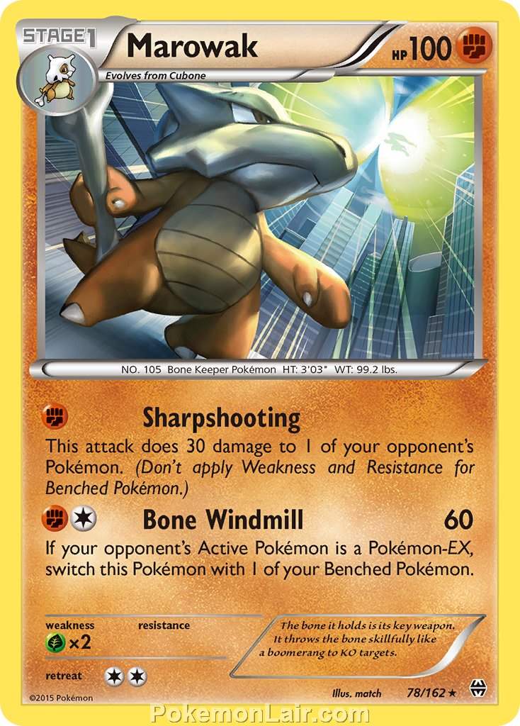 2015 Pokemon Trading Card Game BREAKthrough Price List – 78 Marowak