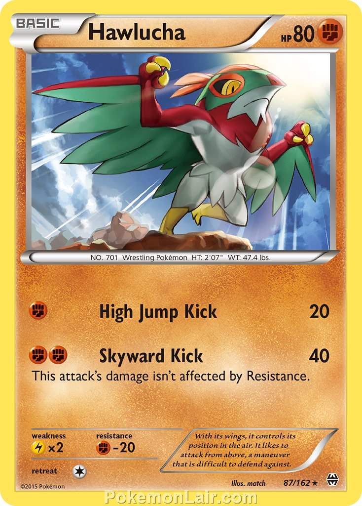 2015 Pokemon Trading Card Game BREAKthrough Price List – 87 Hawlucha