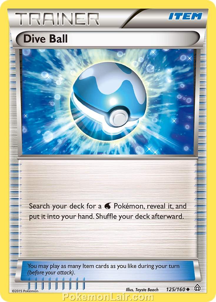 2015 Pokemon Trading Card Game Primal Clash Price List – 125 Dive Ball