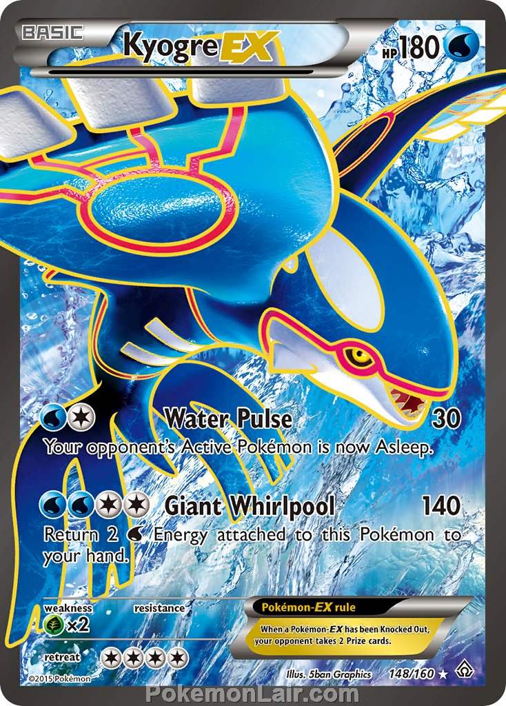 2015 Pokemon Trading Card Game Primal Clash Price List – 148 Kyogre EX