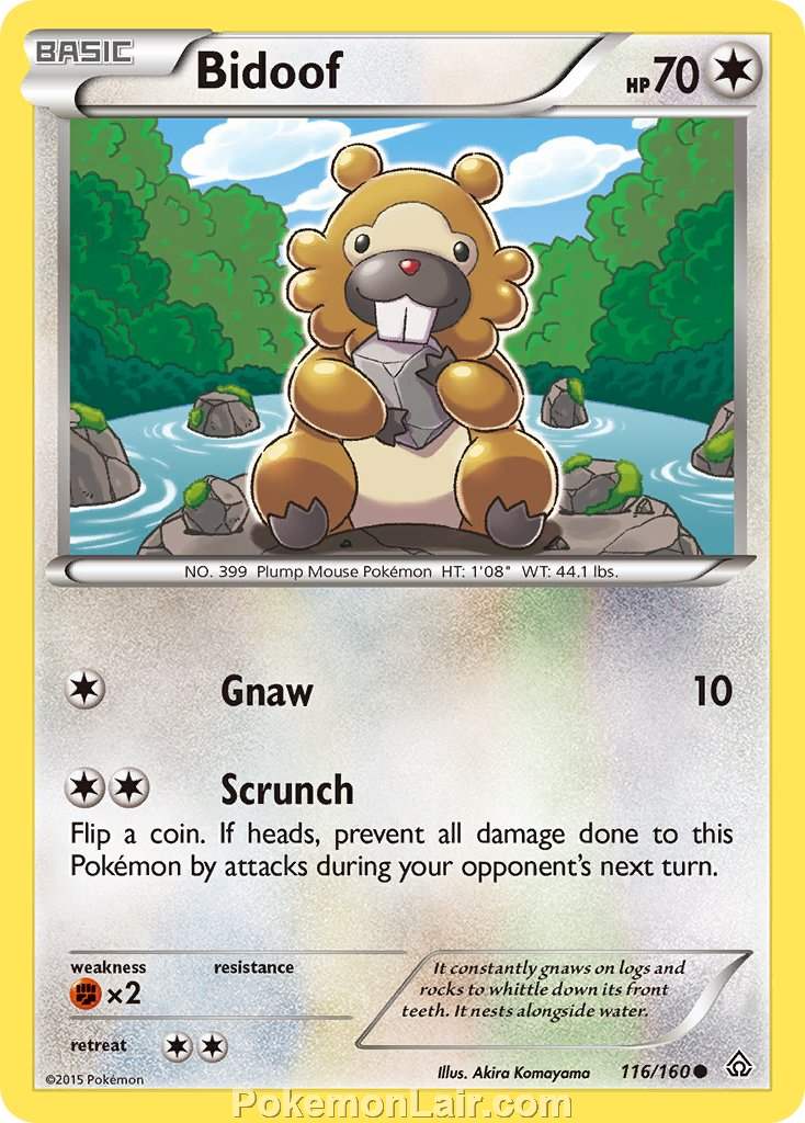 2015 Pokemon Trading Card Game Primal Clash Set – 116 Bidoof