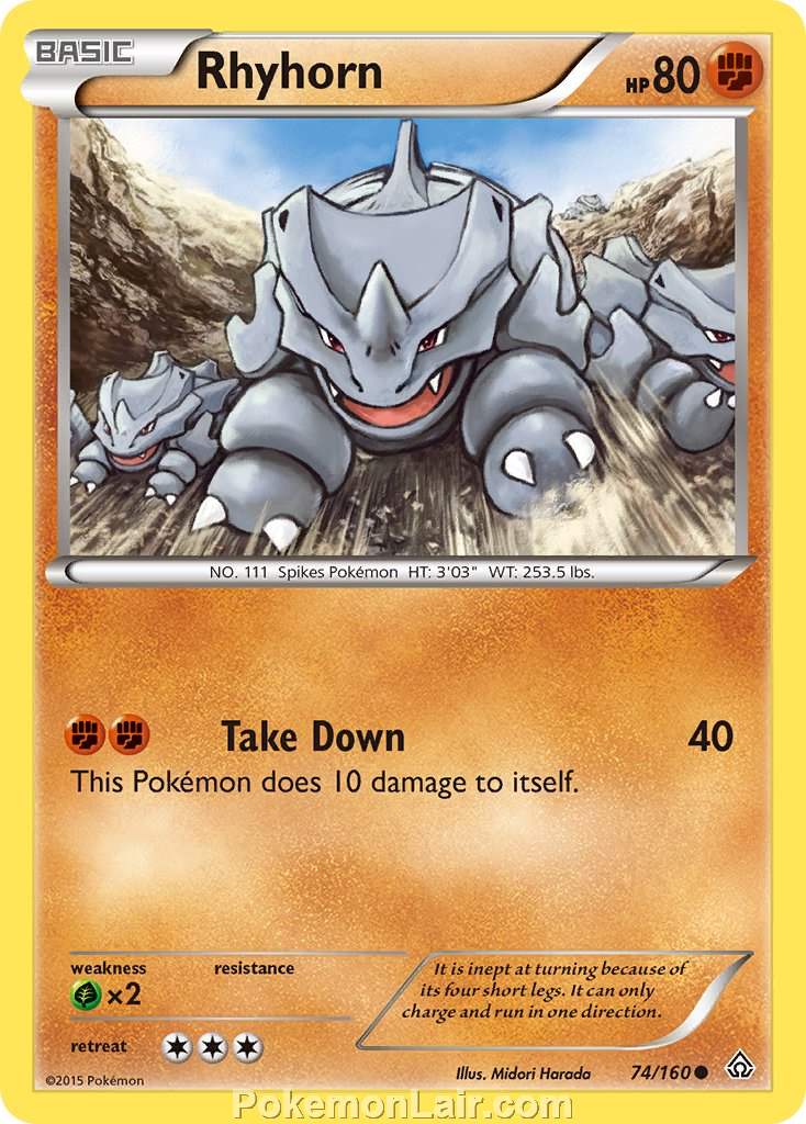 2015 Pokemon Trading Card Game Primal Clash Set – 74 Rhyhorn