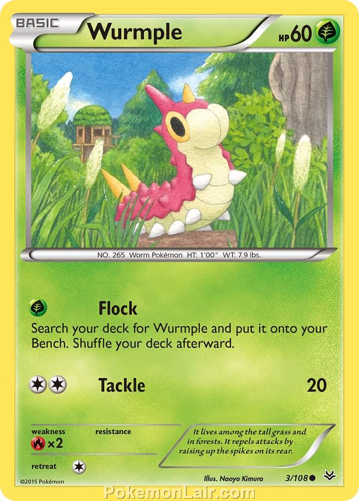 2015 Pokemon Trading Card Game Roaring Skies Price List – 3 Wurmple