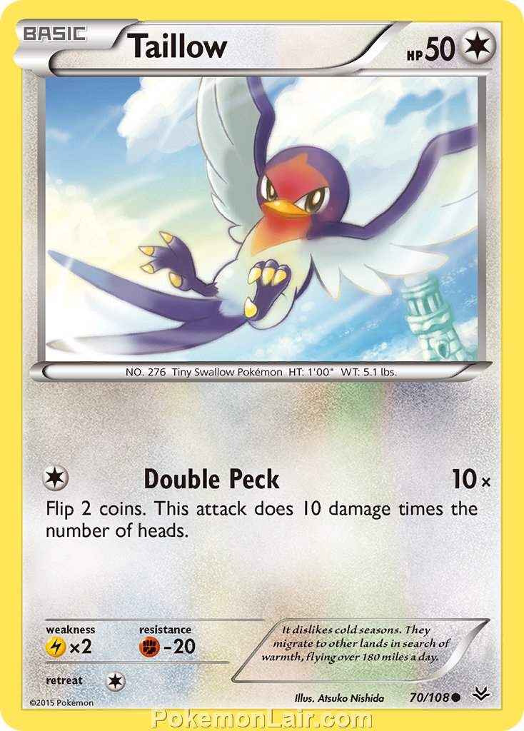 2015 Pokemon Trading Card Game Roaring Skies Price List – 70 Taillow