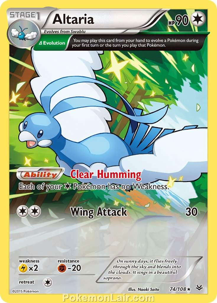 2015 Pokemon Trading Card Game Roaring Skies Price List – 74 Altaria