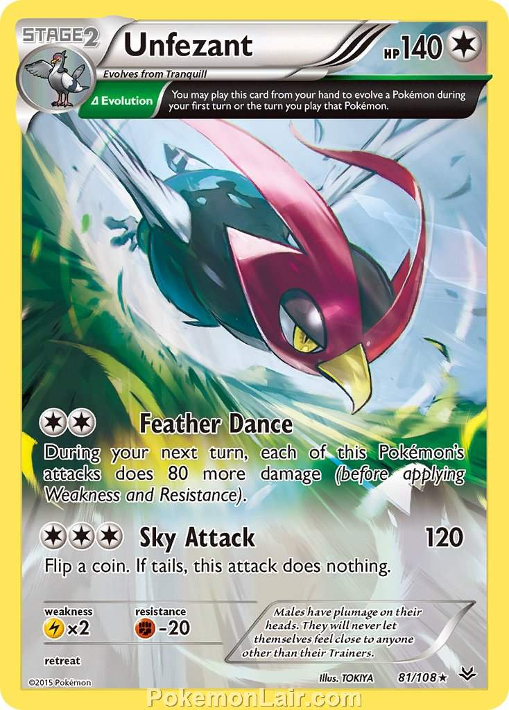 2015 Pokemon Trading Card Game Roaring Skies Price List – 81 Unfezant