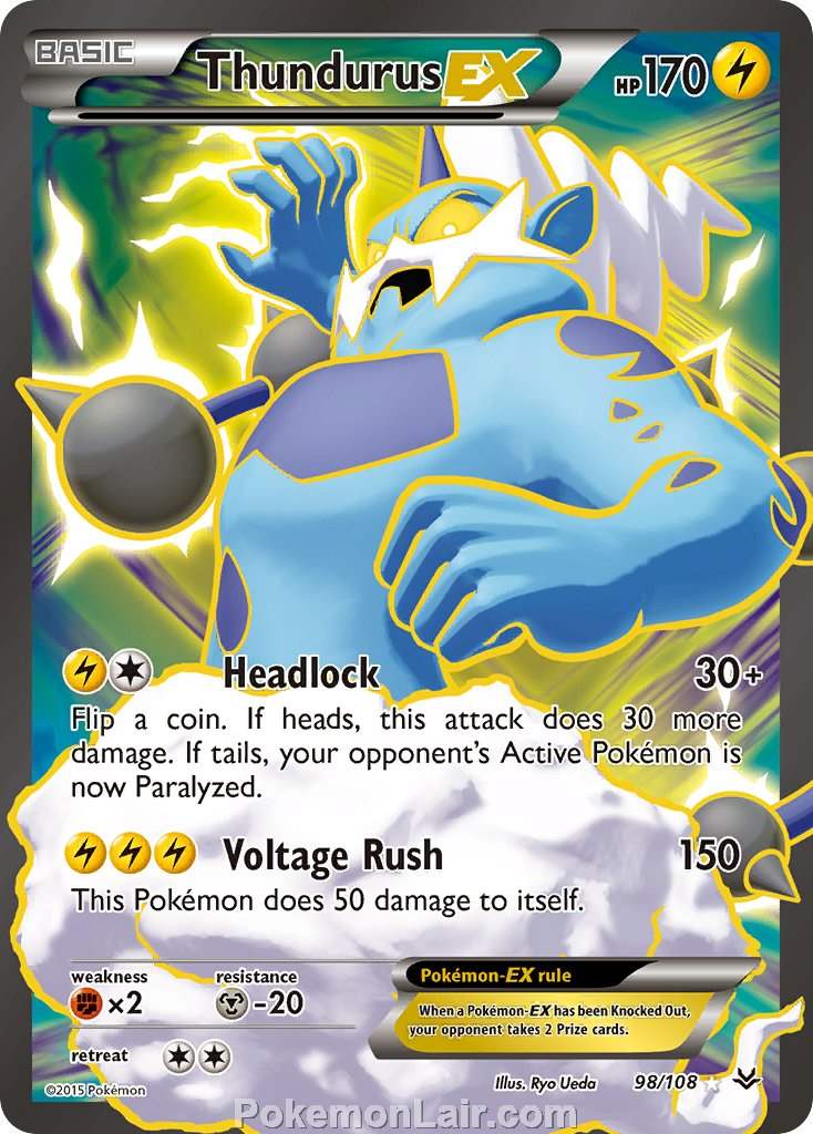 2015 Pokemon Trading Card Game Roaring Skies Price List – 98 Thundurus EX