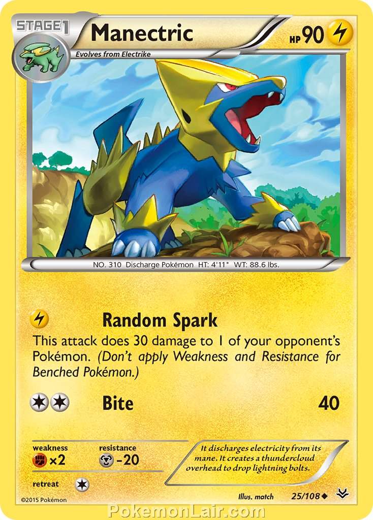 2015 Pokemon Trading Card Game Roaring Skies Set – 25 Manectric