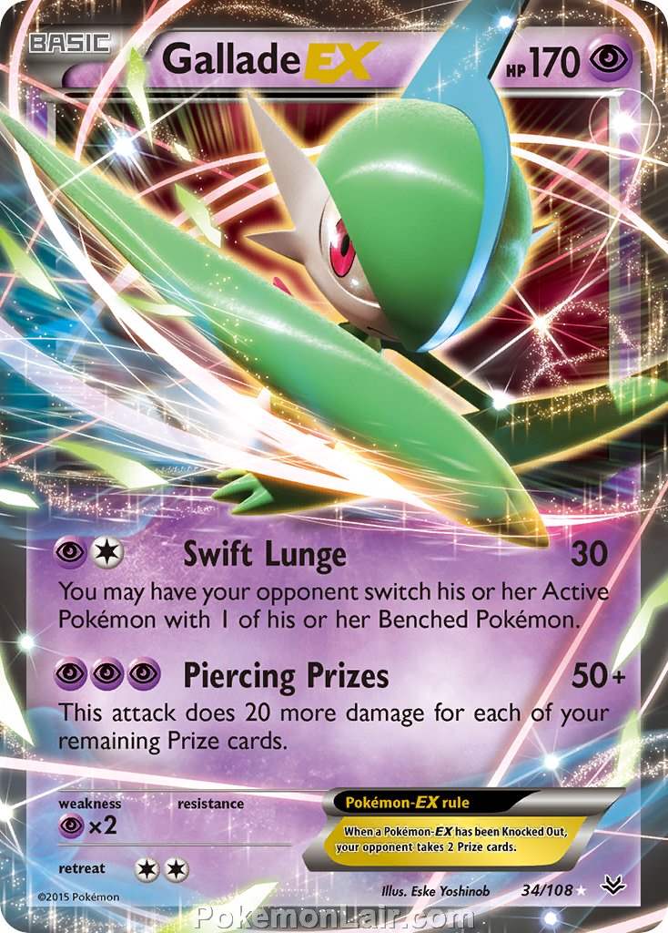 2015 Pokemon Trading Card Game Roaring Skies Set – 34 Gallade EX