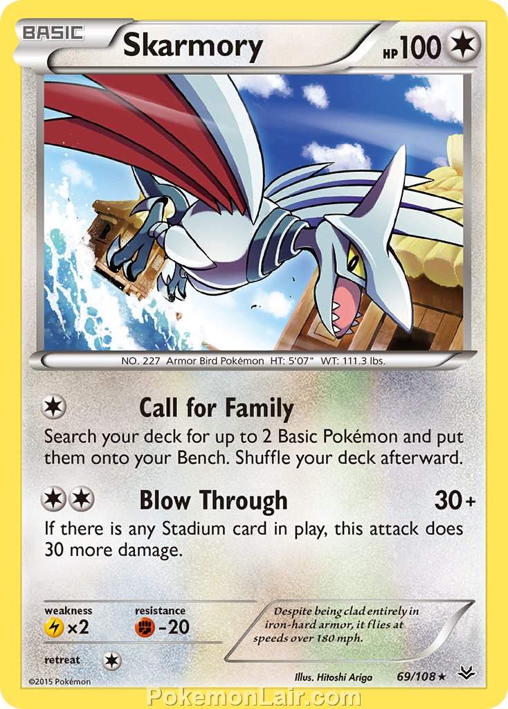 2015 Pokemon Trading Card Game Roaring Skies Set – 69 Skarmory