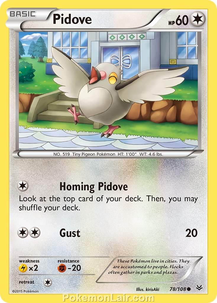 2015 Pokemon Trading Card Game Roaring Skies Set – 78 Pidove