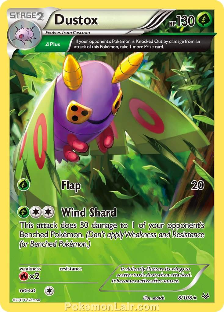 2015 Pokemon Trading Card Game Roaring Skies Set – 8 Dustox