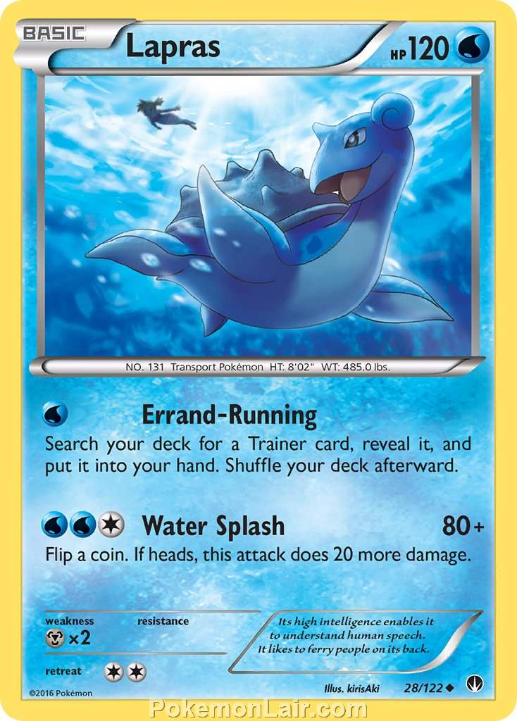 2016 Pokemon Trading Card Game BREAKpoint Price List – 28 Lapras