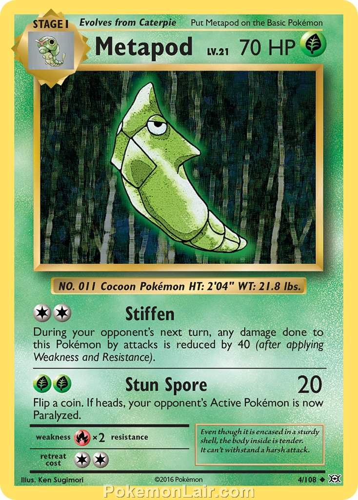 2016 Pokemon Trading Card Game Evolutions Price List – 04 Metapod