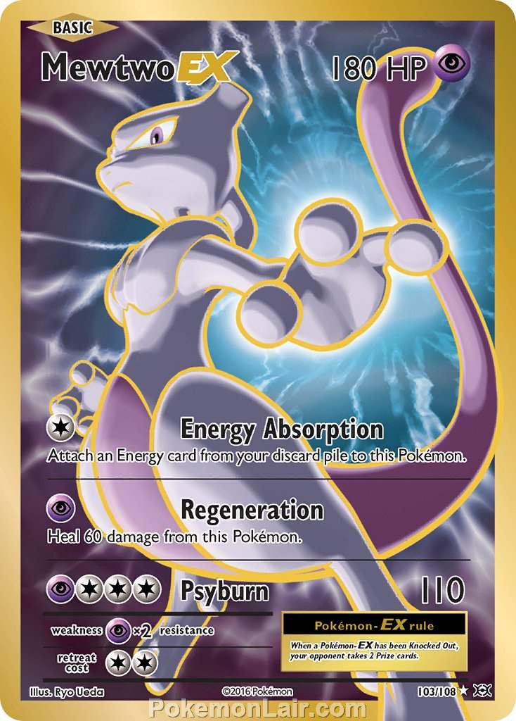 2016 Pokemon Trading Card Game Evolutions Price List – 103 Mewtwo EX