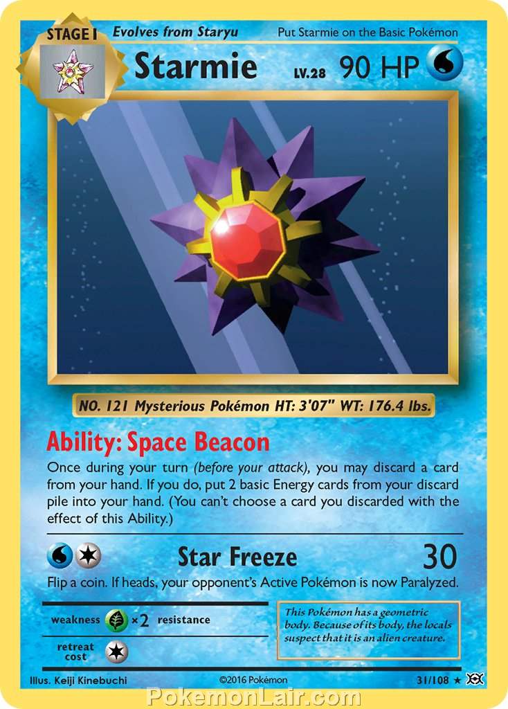 2016 Pokemon Trading Card Game Evolutions Price List – 31 Starmie