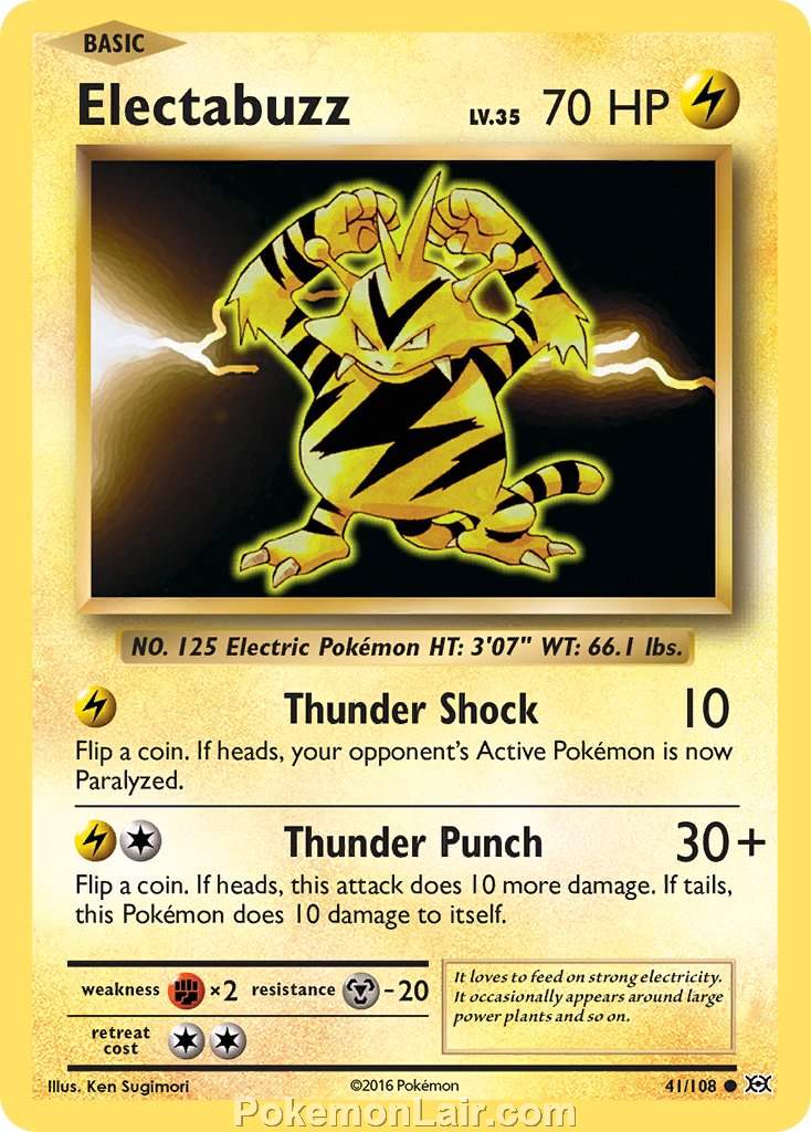 2016 Pokemon Trading Card Game Evolutions Price List – 41 Electabuzz