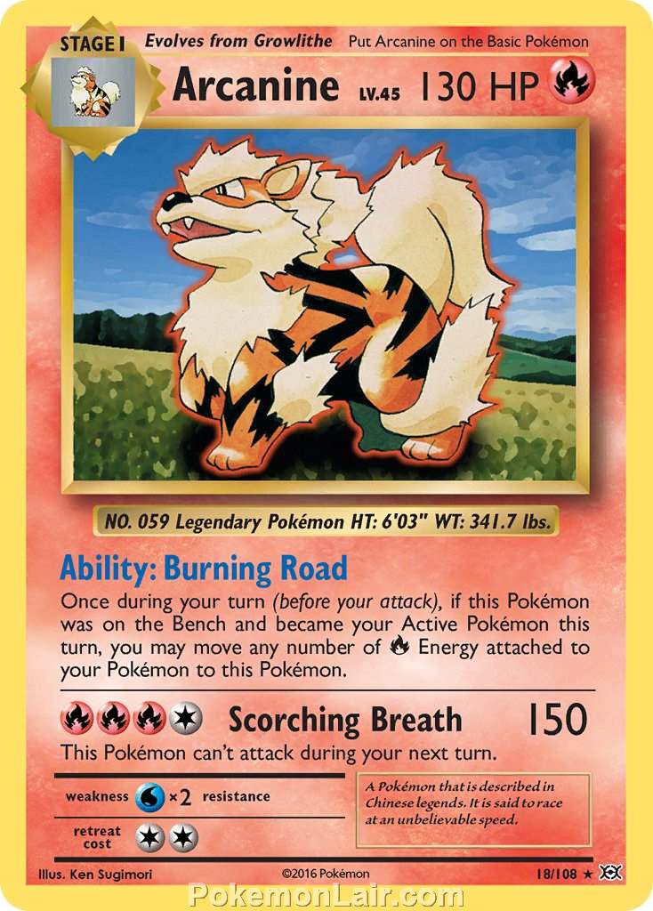 2016 Pokemon Trading Card Game Evolutions Set – 18 Arcanine