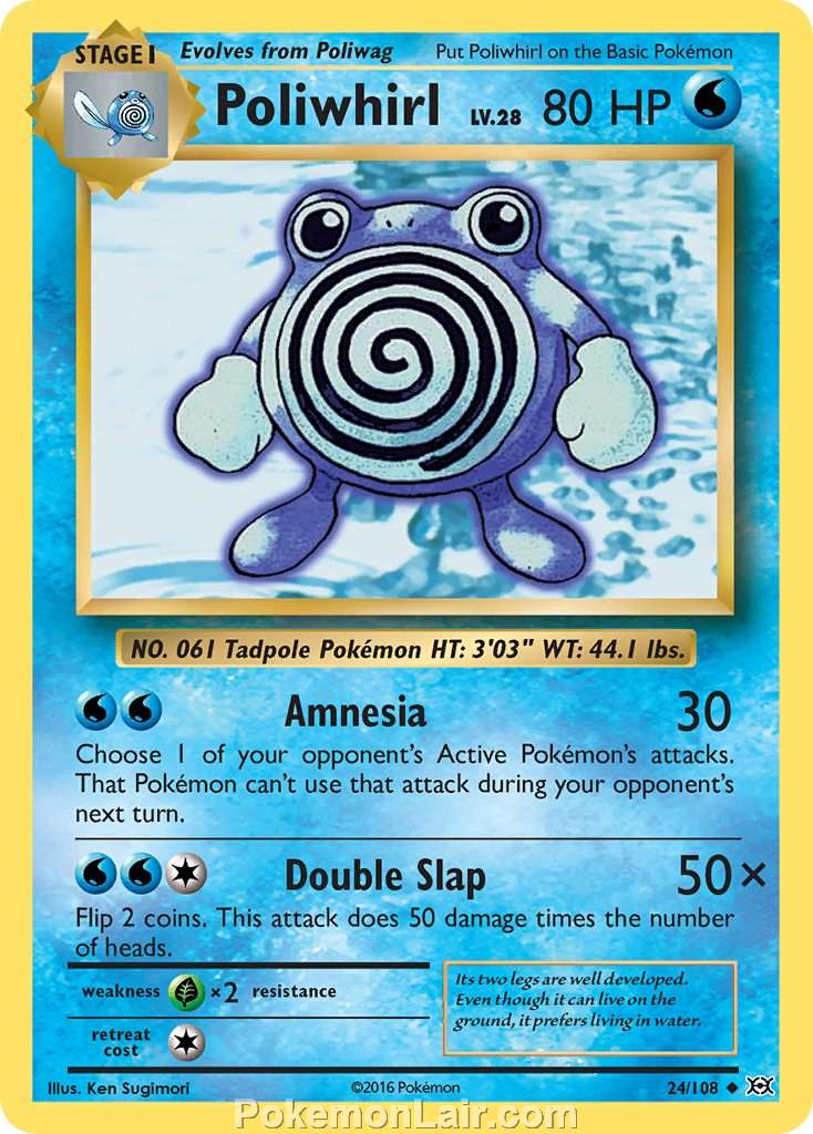 2016 Pokemon Trading Card Game Evolutions Set – 24 Poliwhirl