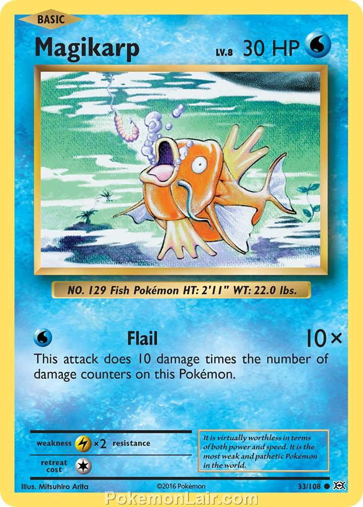 2016 Pokemon Trading Card Game Evolutions Set – 33 Magikarp