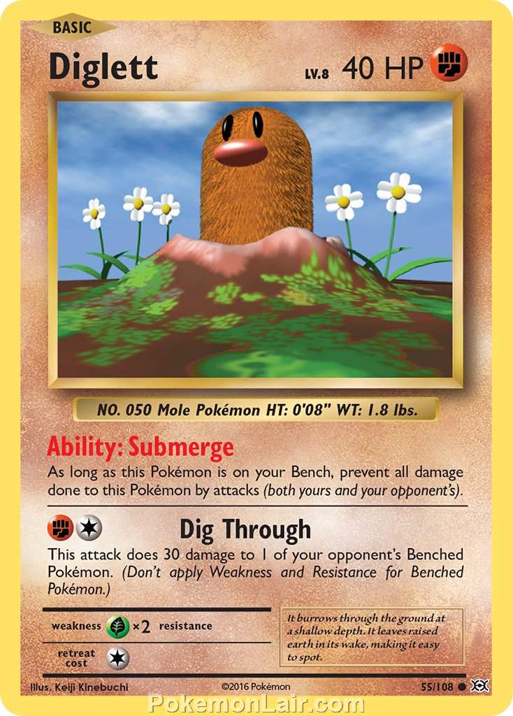 2016 Pokemon Trading Card Game Evolutions Set – 55 Diglett