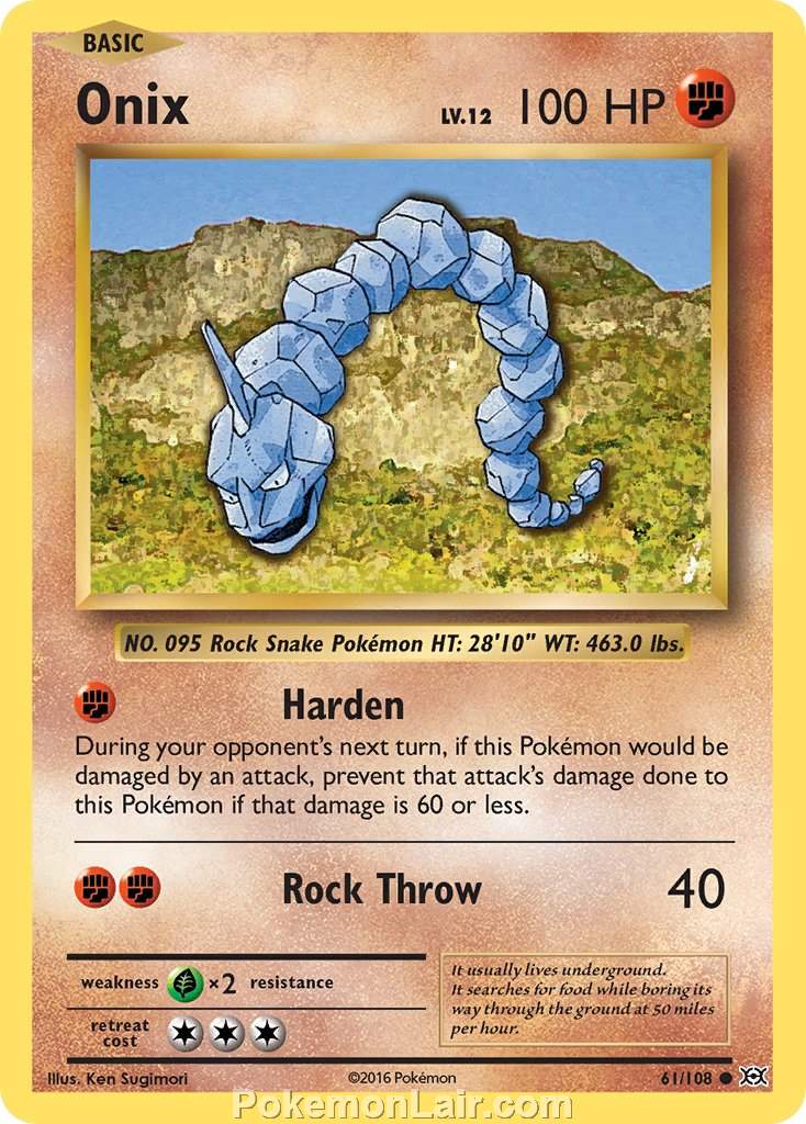 2016 Pokemon Trading Card Game Evolutions Set – 61 Onix