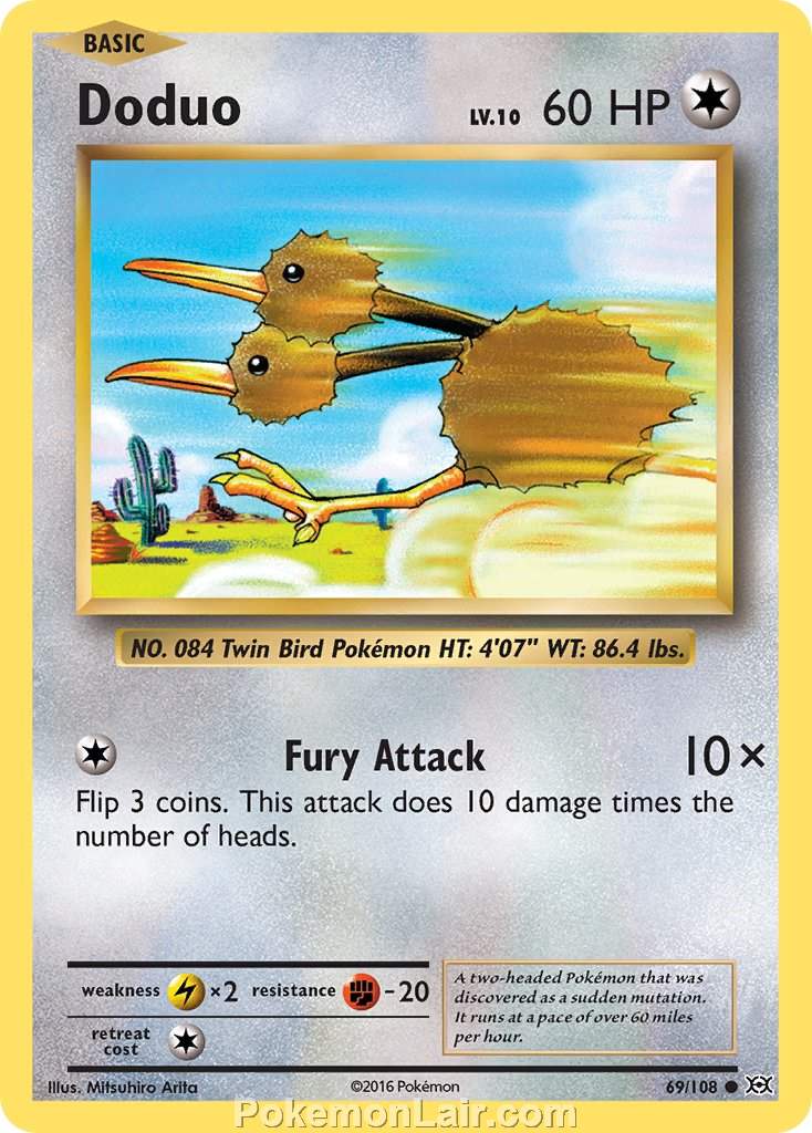 2016 Pokemon Trading Card Game Evolutions Set – 69 Doduo