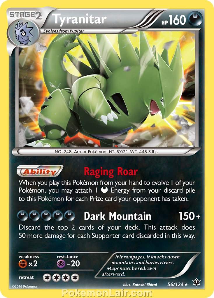 2016 Pokemon Trading Card Game Fates Collide Price List – 56 Tyranitar