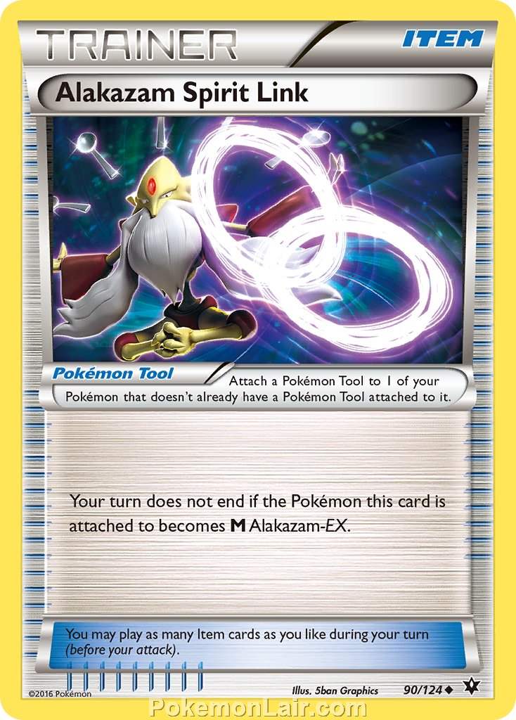 2016 Pokemon Trading Card Game Fates Collide Price List – 90 Alakazam Spirit Link