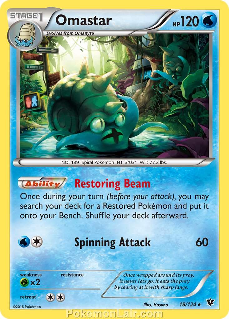 2016 Pokemon Trading Card Game Fates Collide Set – 18 Omastar