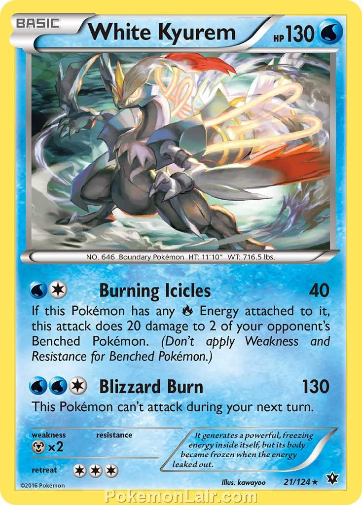 2016 Pokemon Trading Card Game Fates Collide Set – 21 White Kyurem