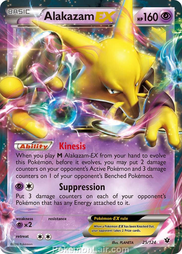 2016 Pokemon Trading Card Game Fates Collide Set – 25 Alakazam EX