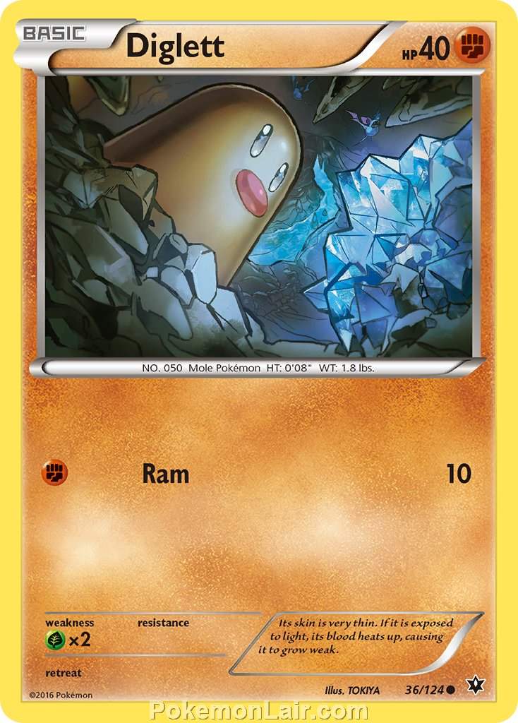 2016 Pokemon Trading Card Game Fates Collide Set – 36 Diglett