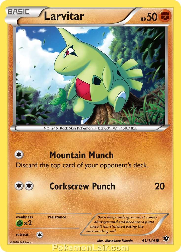 2016 Pokemon Trading Card Game Fates Collide Set – 41 Larvitar