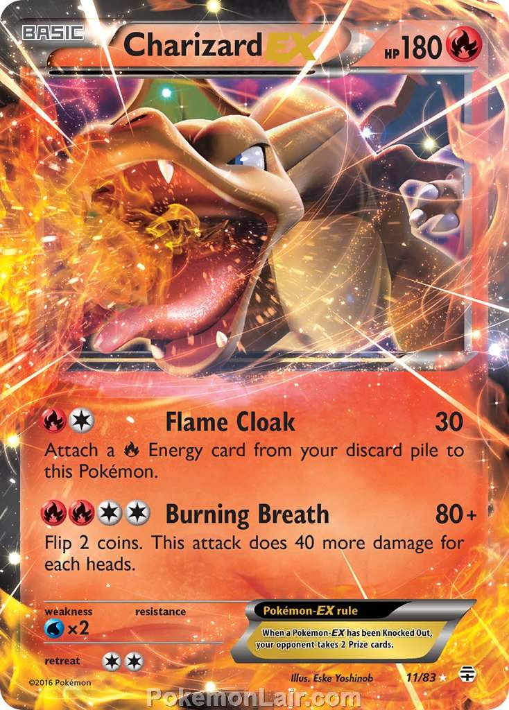 2016 Pokemon Trading Card Game Generations Price List – 11 Charizard EX